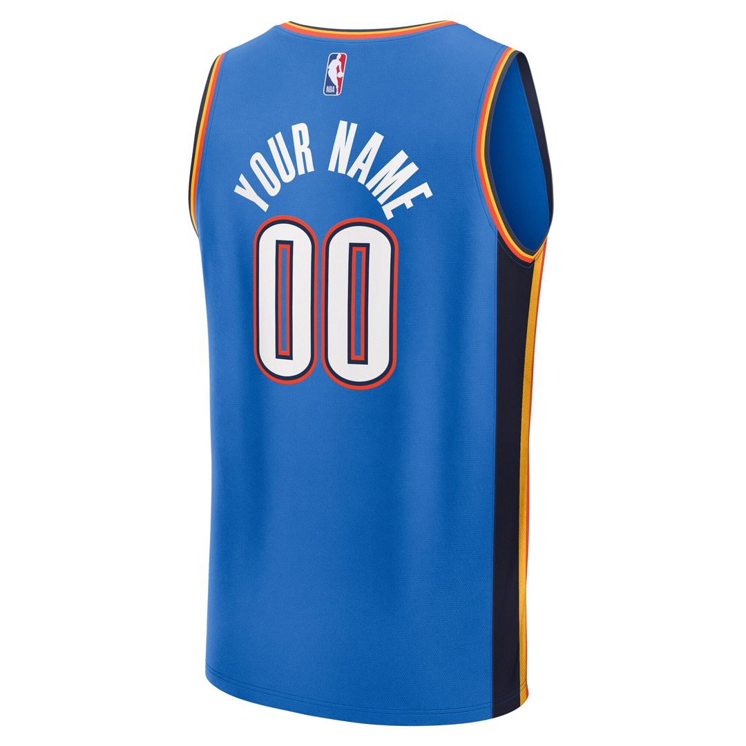 Oklahoma City Thunder Fanatics Youth Fast Break Custom Replica Jersey - Blue - Icon Edition