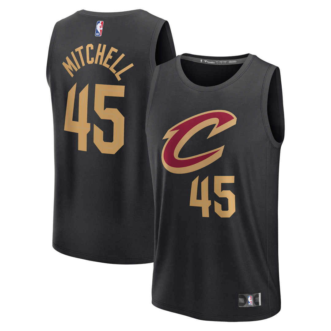 Donovan Mitchell Cleveland Cavaliers Fanatics Youth Fast Break Replica Jersey - Black - Statement Edition