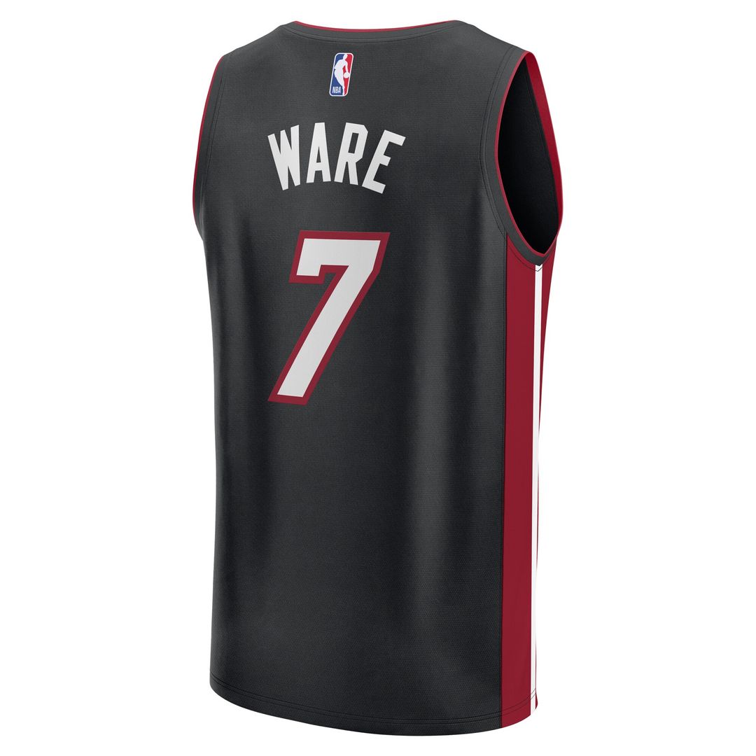 Kel'el Ware Miami Heat Fanatics Youth Fast Break Player Replica Jersey - Icon Edition - Black