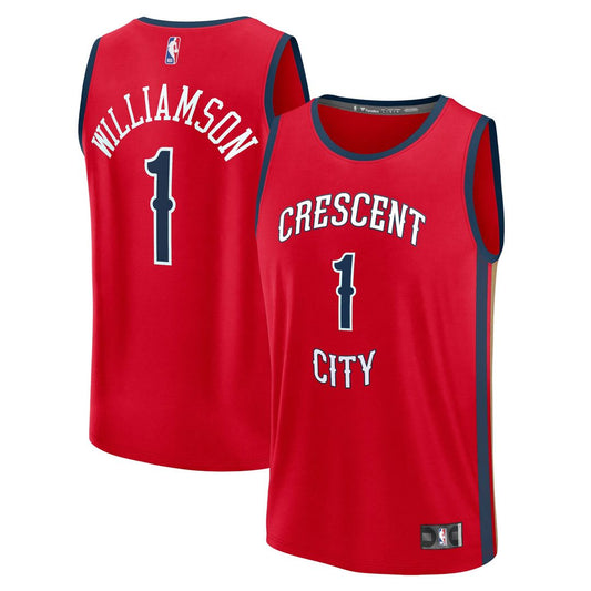 Zion Williamson New Orleans Pelicans Fanatics Fast Break Player Replica Jersey - Statement Edition - Red