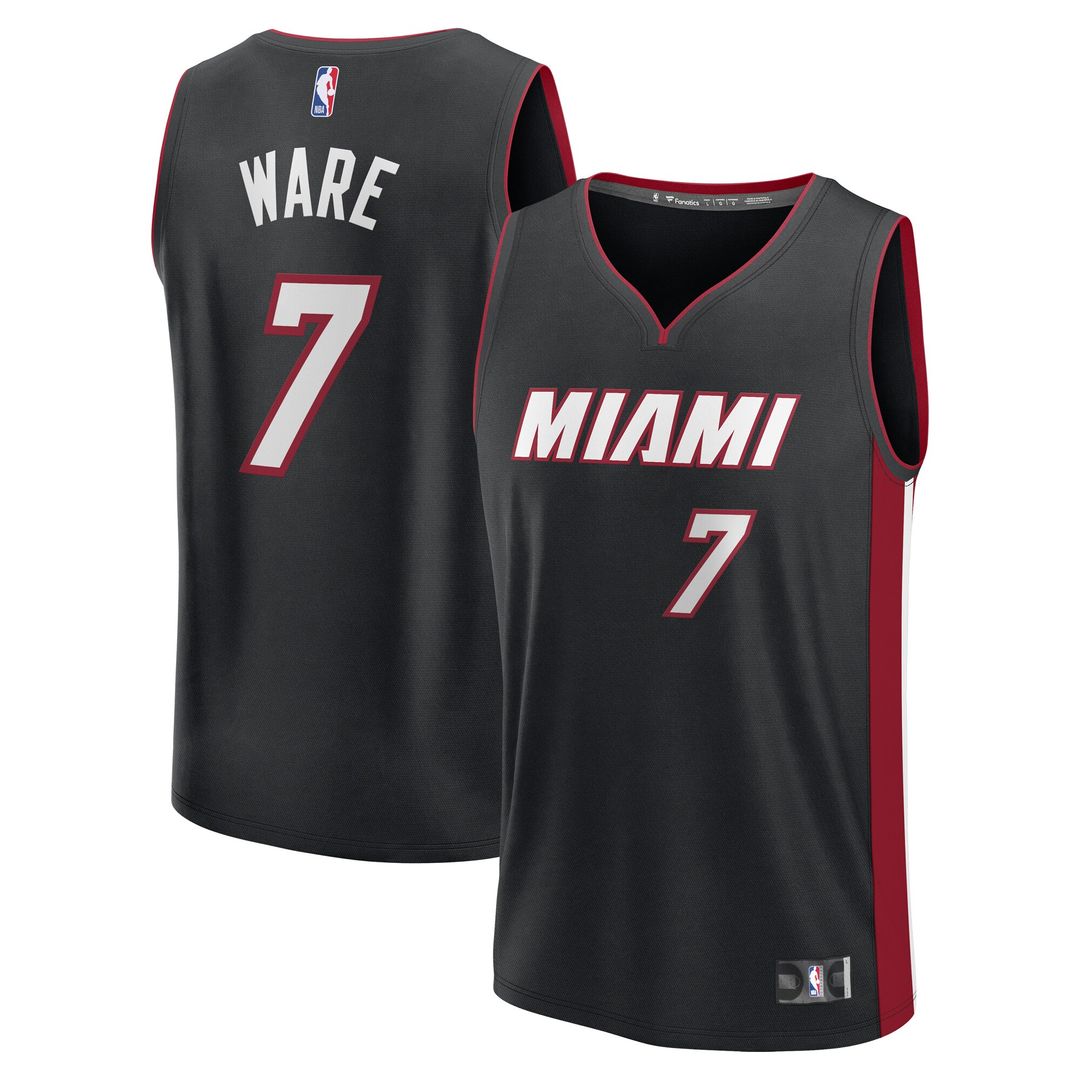 Kel'el Ware Miami Heat Fanatics Youth Fast Break Player Replica Jersey - Icon Edition - Black