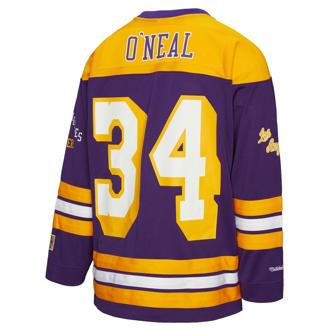 Shaquille O'Neal Los Angeles Lakers Mitchell & Ness Unisex Maxxed Out Fashion Hockey Jersey - Purple