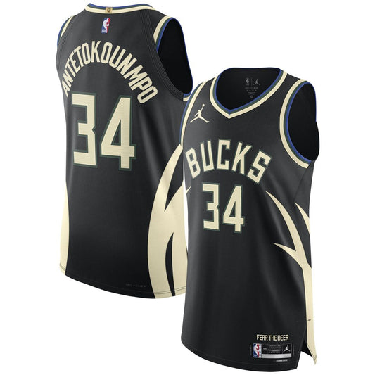 Giannis Antetokounmpo Milwaukee Bucks Jordan Brand Player Authentic Jersey - Statement Edition - Black