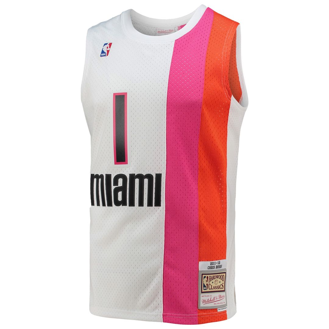 Chris Bosh Miami Heat Mitchell & Ness 2011/12 Hardwood Classics Swingman Jersey - White