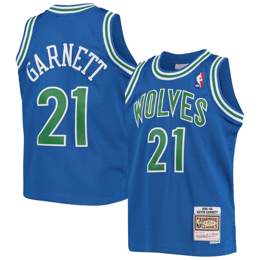 Kevin Garnett Minnesota Timberwolves Mitchell & Ness Youth 1995 - 96 Hardwood Classics Swingman Jersey - Blue