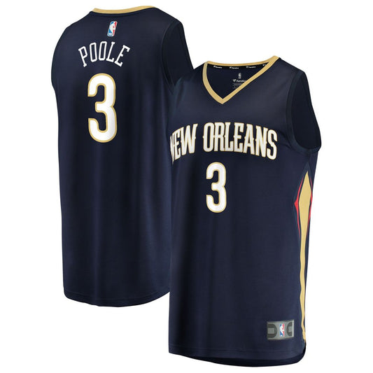 Jordan Poole New Orleans Pelicans Fanatics Fast Break Replica Jersey - Navy - Icon Edition