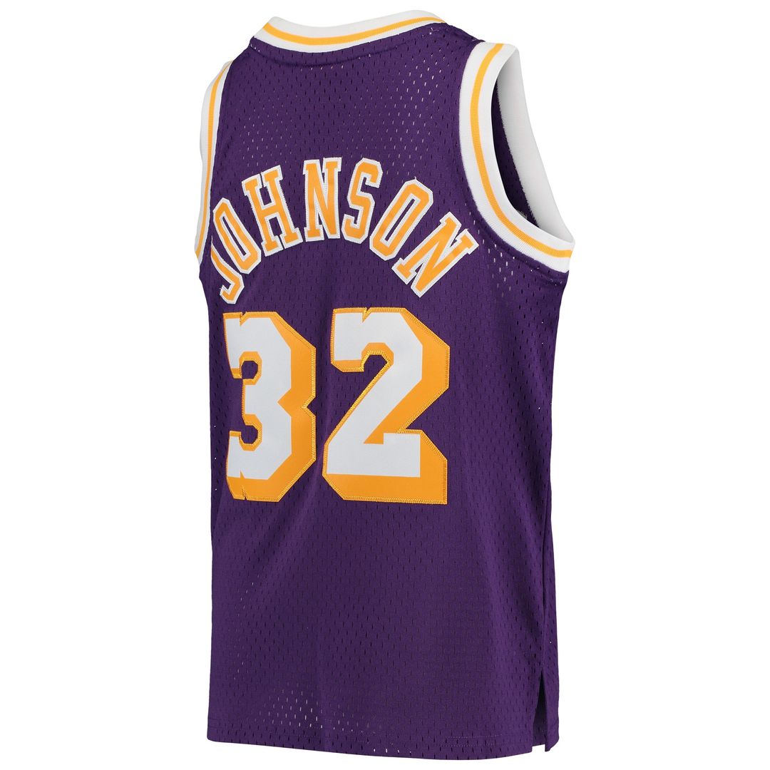 Magic Johnson Los Angeles Lakers Mitchell & Ness Youth 1984 - 85 Hardwood Classics Swingman Throwback Jersey - Purple
