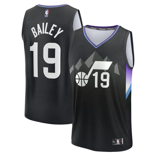 Ace Bailey Utah Jazz Fanatics Youth 2025 NBA Draft First Round Pick Fast Break Replica Jersey - Statement Edition - Black