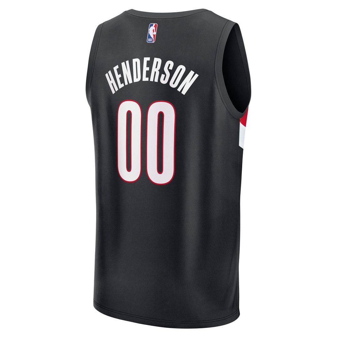 Scoot Henderson Portland Trail Blazers Fanatics Fast Break Replica Jersey - Icon Edition - Black