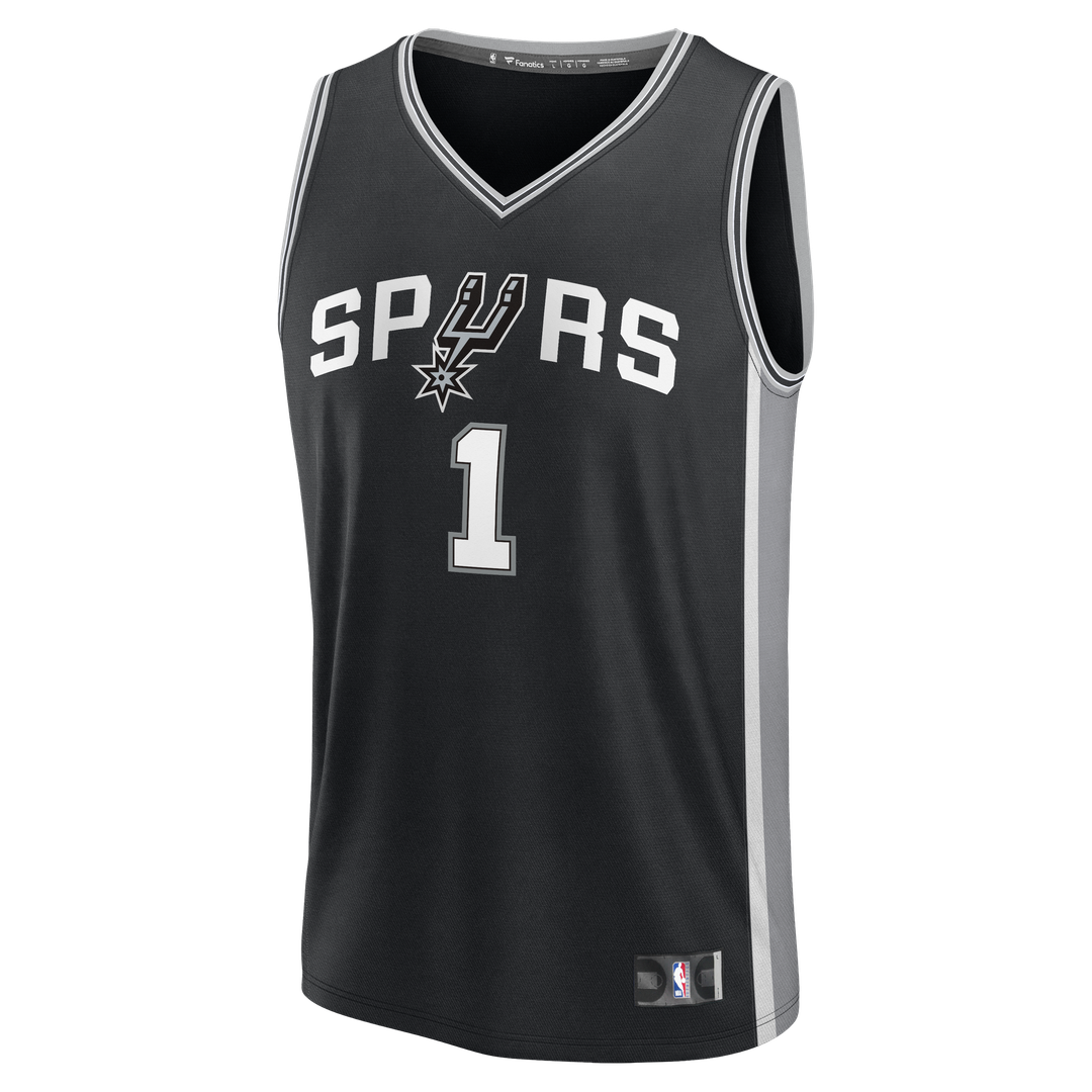 Victor Wembanyama San Antonio Spurs Fanatics Youth 2026 NBA Finals Patch Fast Break Replica Jersey - Black - Icon Edition