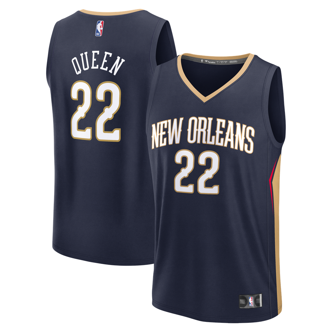 Derik Queen New Orleans Pelicans Fanatics Fast Break Replica Jersey - Icon Edition - Navy