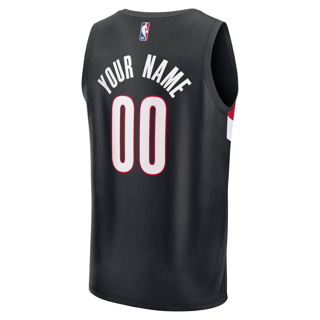 Portland Trail Blazers Fanatics Fast Break Replica Custom Jersey - Icon Edition - Black