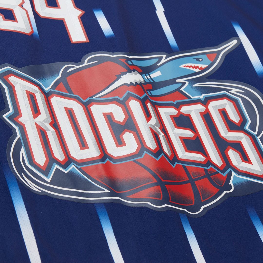 Hakeem Olajuwon Houston Rockets Mitchell & Ness Unisex Maxxed Out Fashion Hockey Jersey - Navy