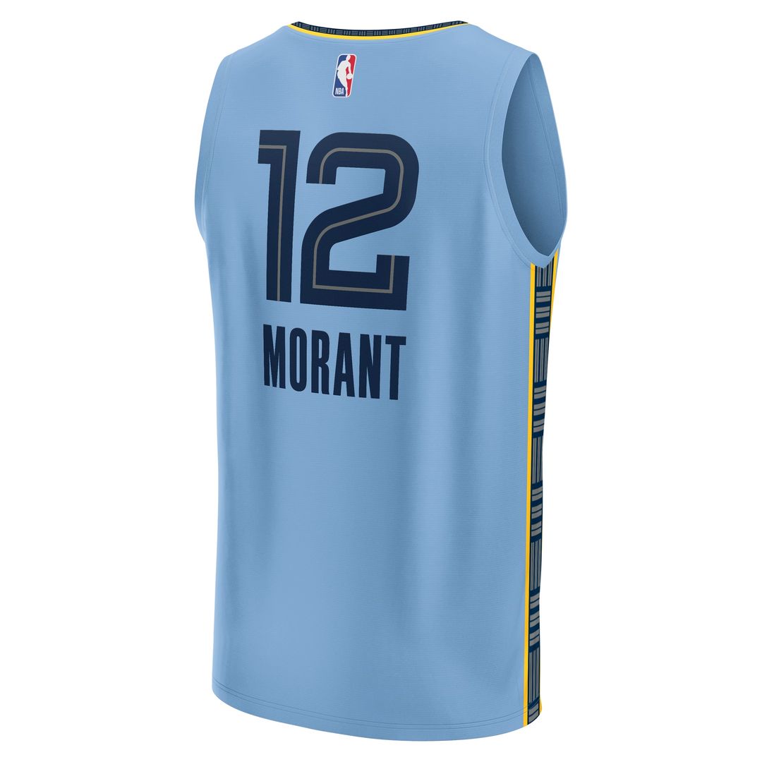 Ja Morant Memphis Grizzlies Fanatics Youth Fast Break Player Replica Jersey - Statement Edition - Light Blue