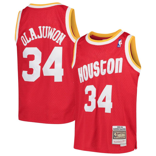 Hakeem Olajuwon Houston Rockets Mitchell & Ness Youth 1996/97 Hardwood Classics Swingman Jersey - Red