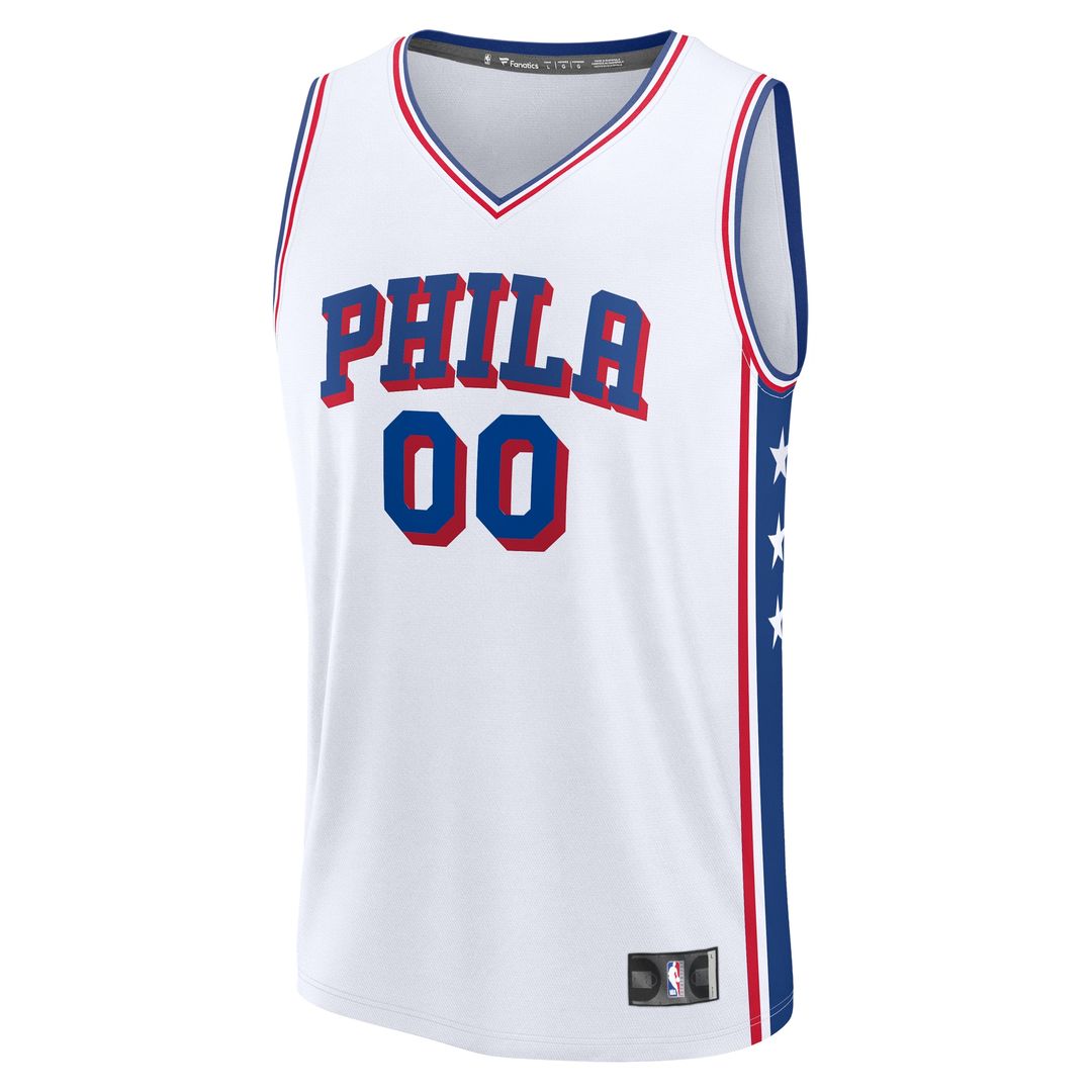 Philadelphia 76ers Fanatics Youth Fast Break Custom Replica Jersey - White - Association Edition