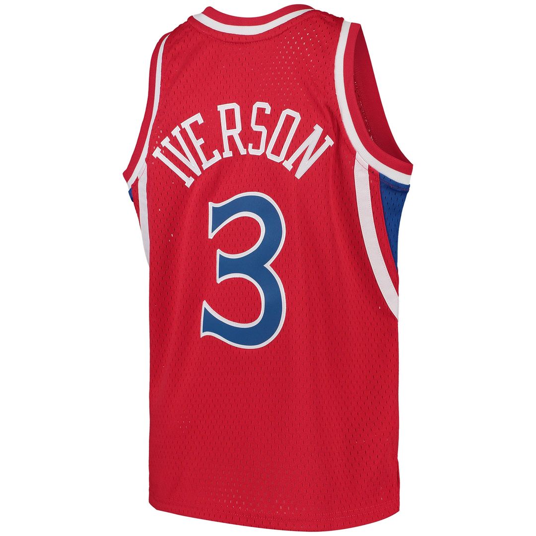 Allen Iverson Philadelphia 76ers Mitchell & Ness Youth 1996/97 Hardwood Classics Swingman Throwback Jersey - Red