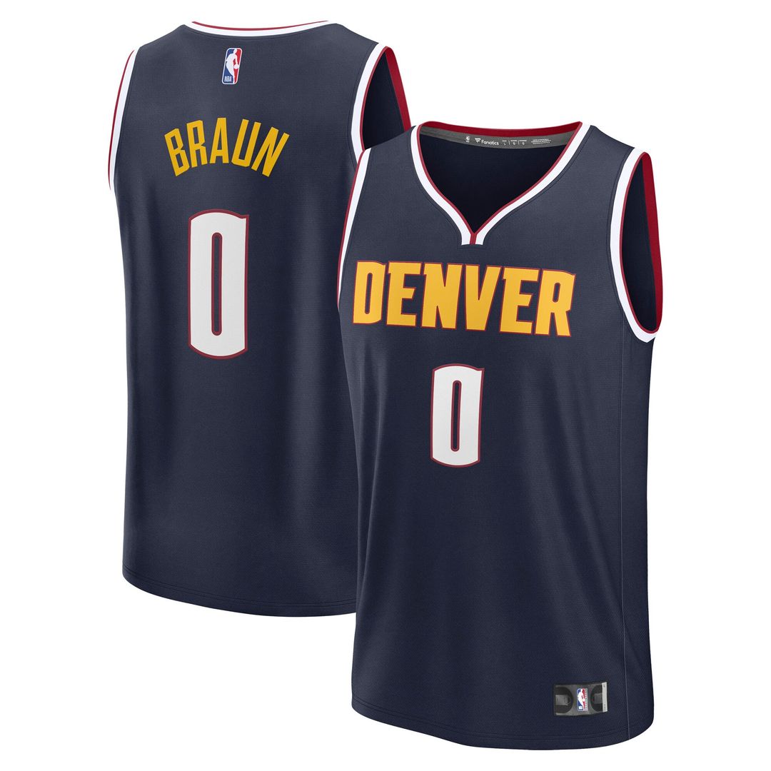 Christian Braun Denver Nuggets Fanatics Fast Break Player Replica Jersey - Icon Edition - Navy