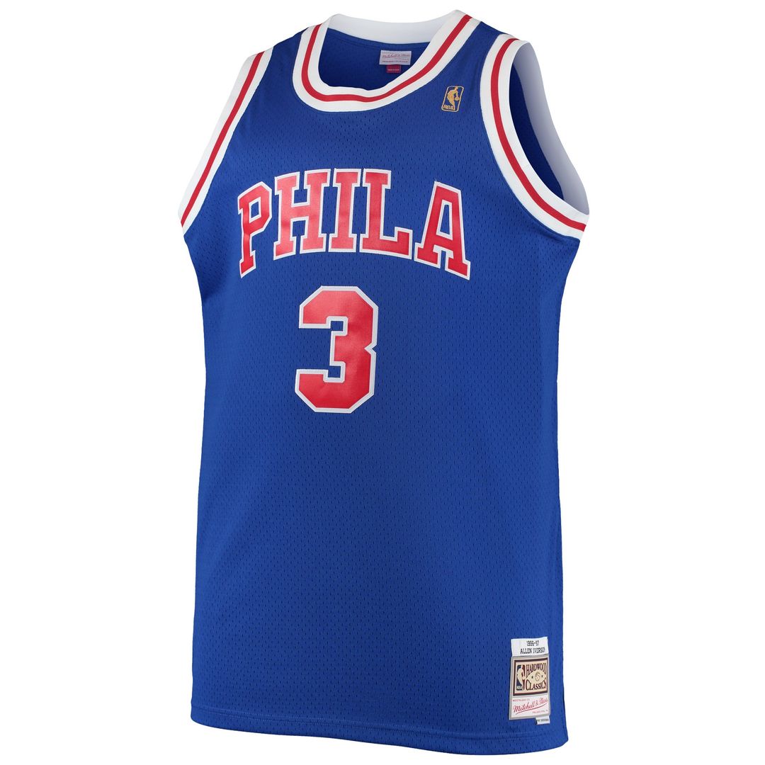 Allen Iverson Philadelphia 76ers Mitchell & Ness 2000/01 Big & Tall Hardwood Classics Swingman Jersey - Black