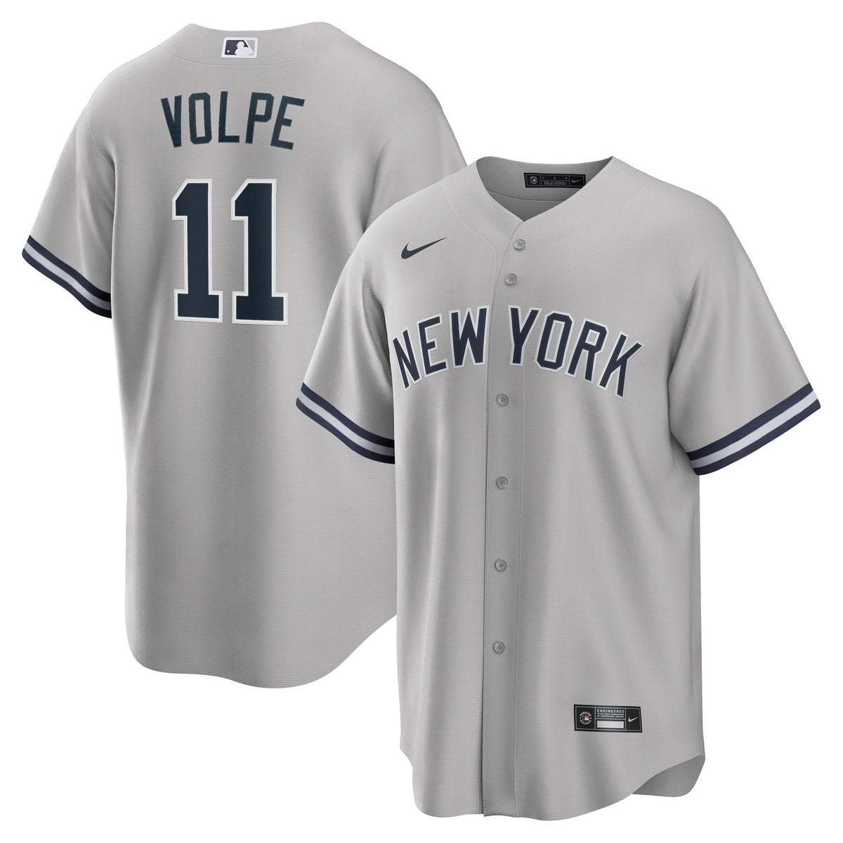Men's New York Yankees Anthony Volpe Nike Gray Road Replica Jersey - 2