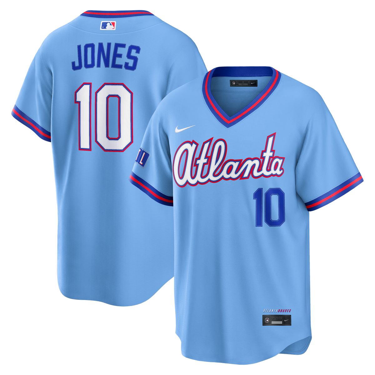Men's Atlanta Braves Chipper Jones Nike Powder Blue 2026 City Connect Stadium Jersey - 2