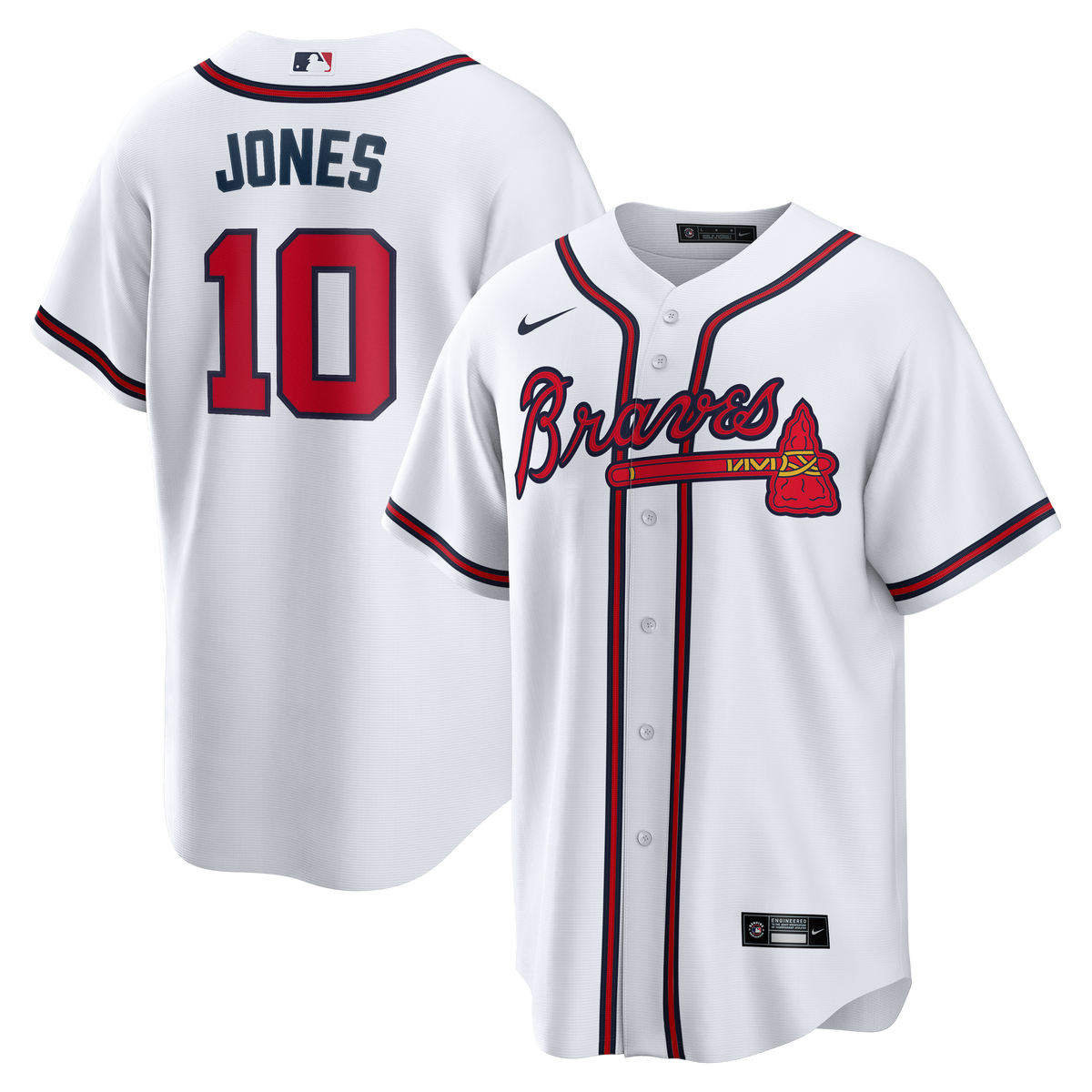Men's Atlanta Braves Chipper Jones Nike White Home Retired Player Replica Jersey - 2