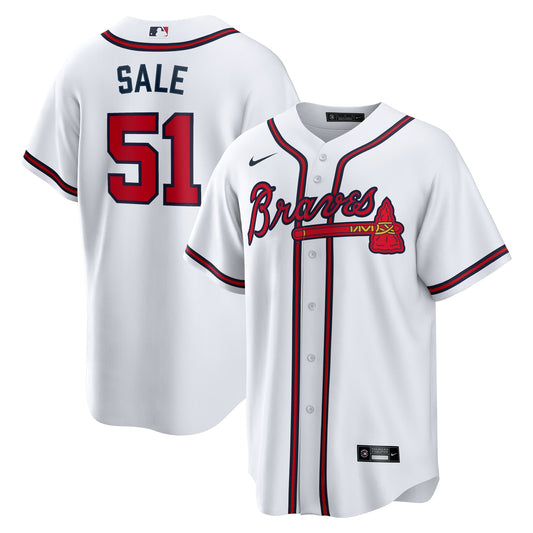 Men's Atlanta Braves Chris Sale Nike White Home Replica Jersey