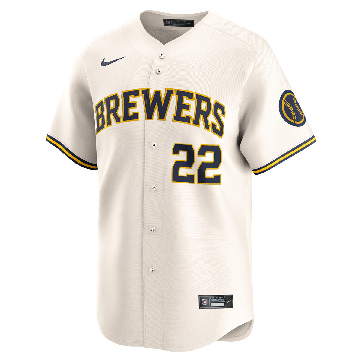 Men's Milwaukee Brewers Christian Yelich Nike Cream Home Limited Player Jersey - 3