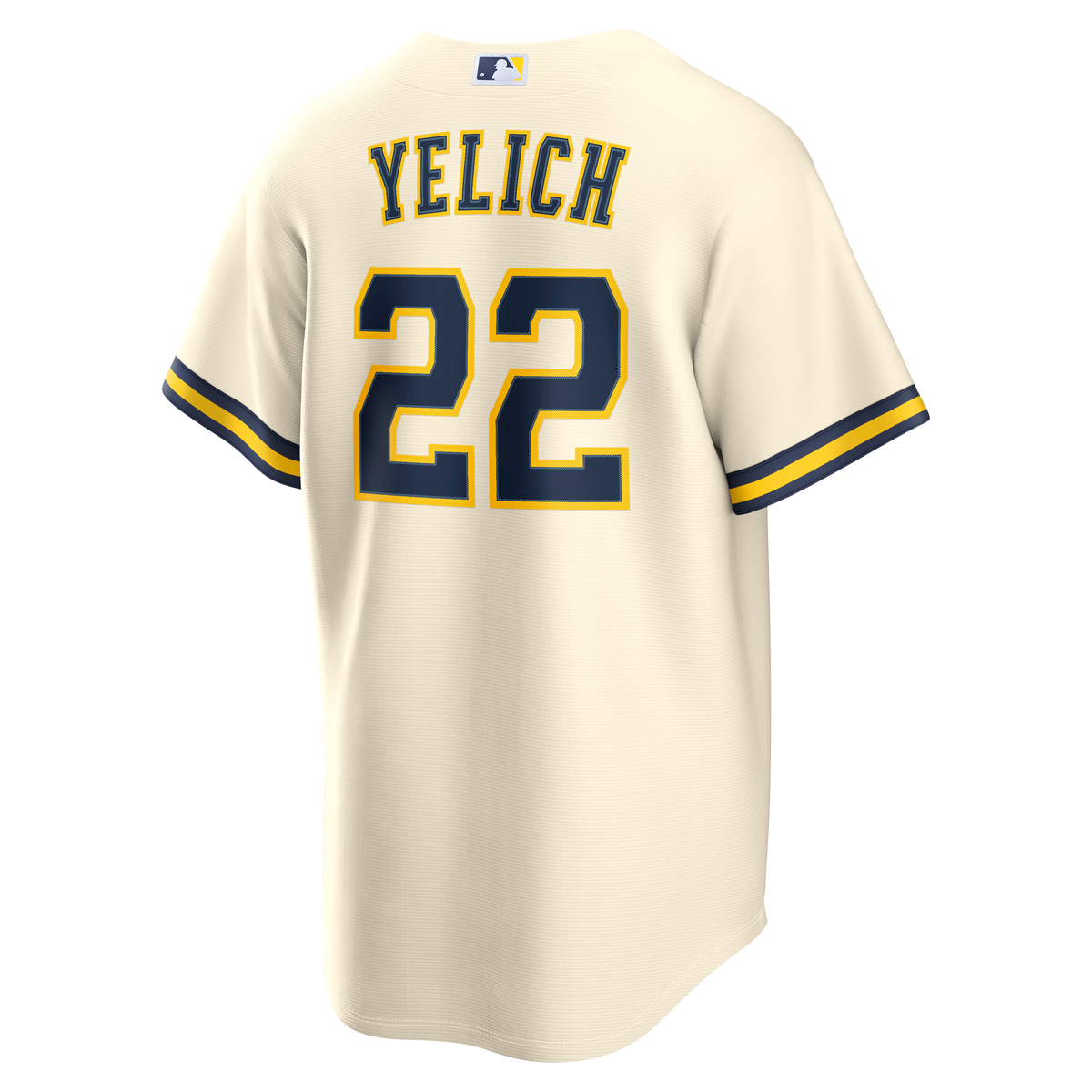 Men's Milwaukee Brewers Christian Yelich Nike Cream Home Replica Jersey - 4