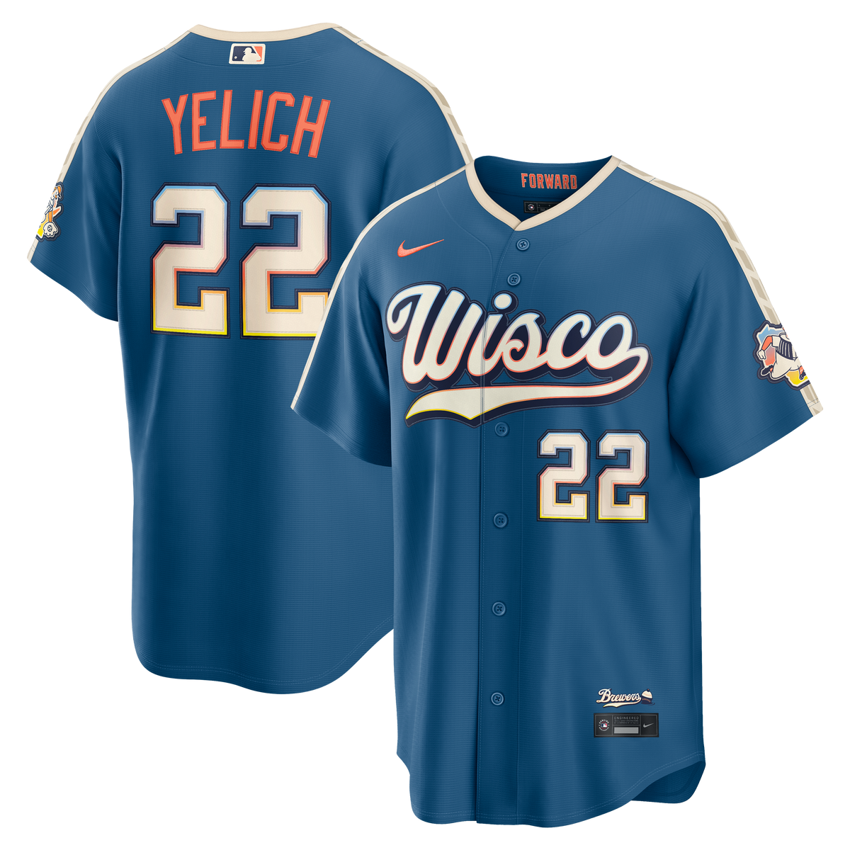 Men's Milwaukee Brewers Christian Yelich Nike Mineral Blue 2026 City Connect Stadium Jersey