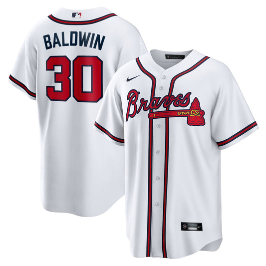 Men's Atlanta Braves Drake Baldwin Nike White Home Replica Jersey
