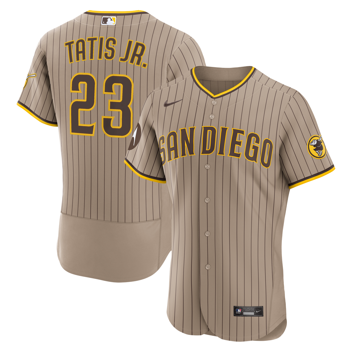Men's San Diego Padres Fernando Tatis Jr. Nike Sand Alternate Authentic Sponsor Patch Jersey - 2