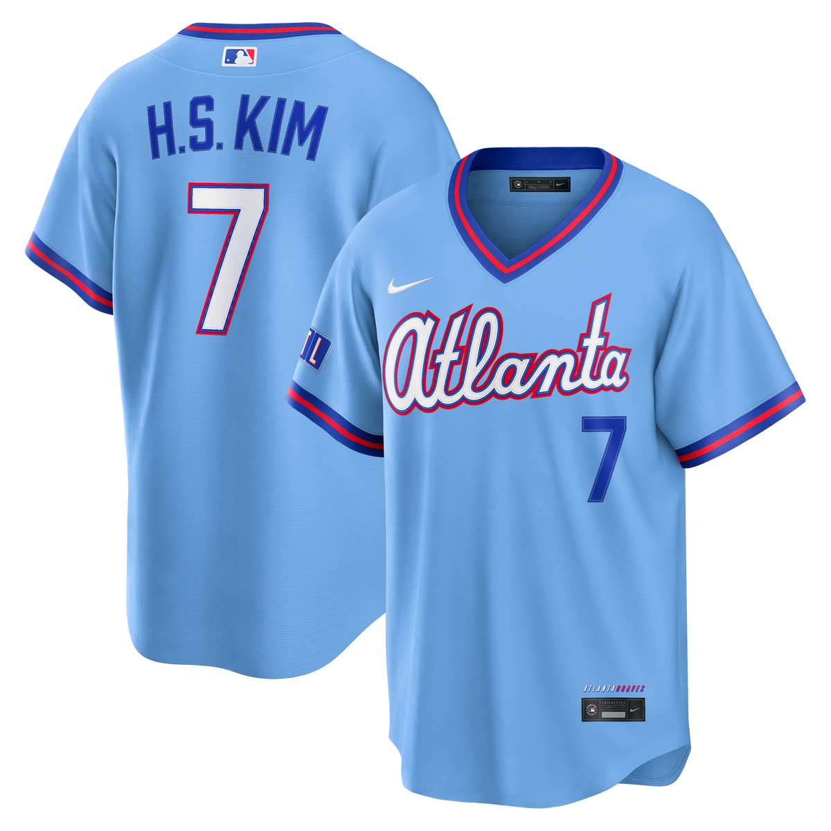 Men's Atlanta Braves Ha-Seong Kim Nike Powder Blue 2026 City Connect Stadium Jersey - 2