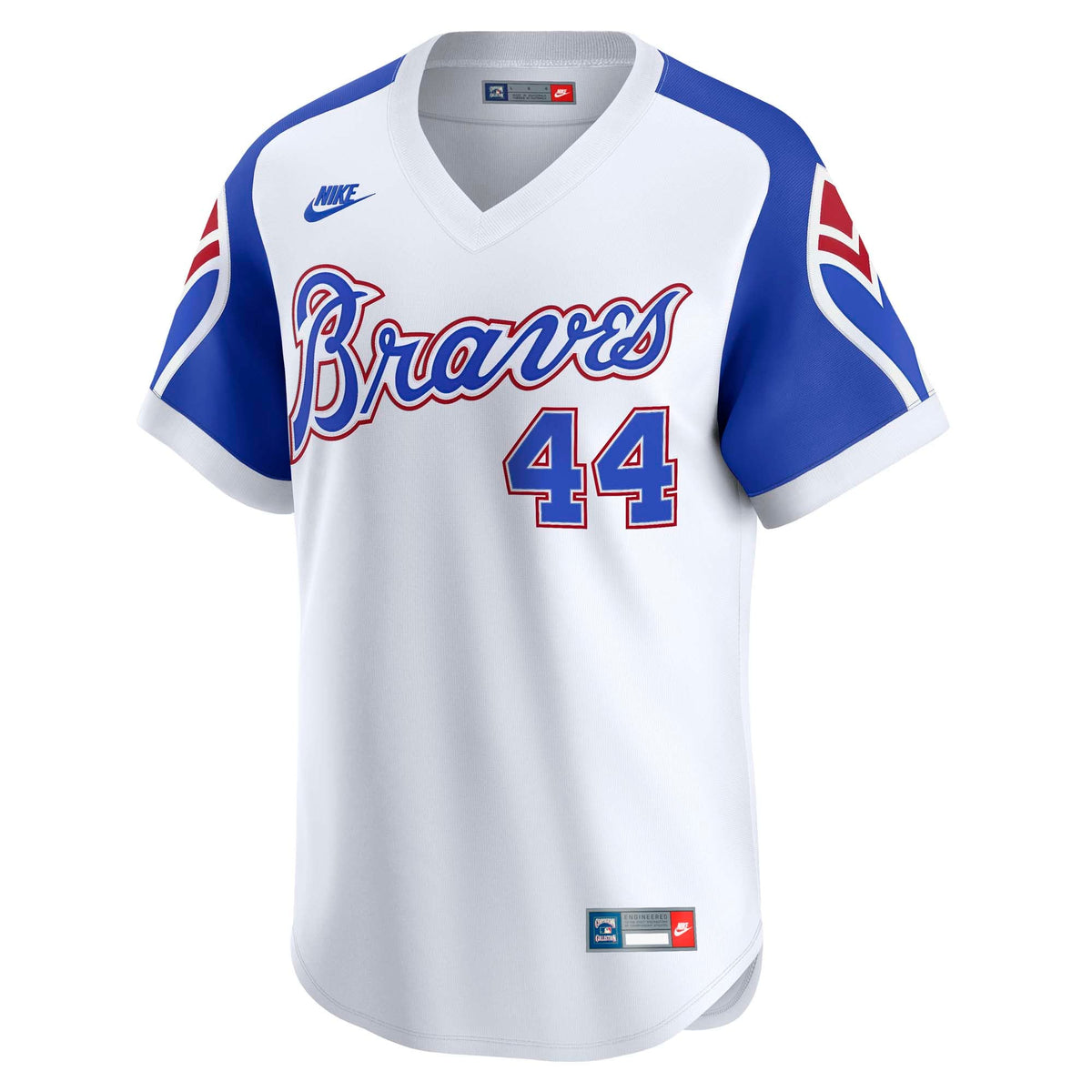 Men's Atlanta Braves Hank Aaron Nike White Throwback Cooperstown Collection Limited Jersey - 3