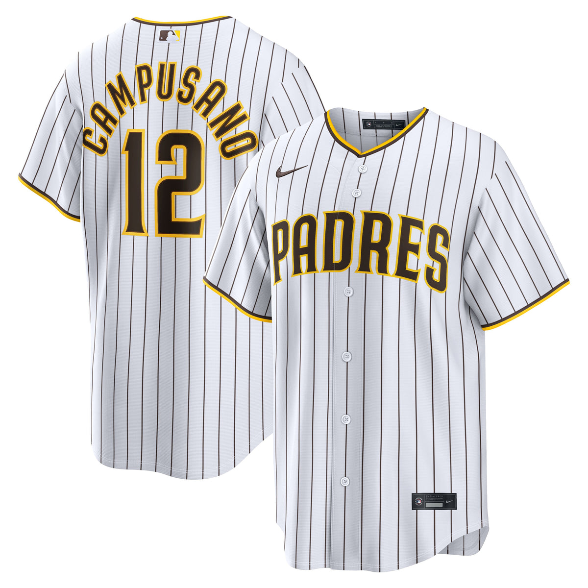 Men's San Diego Padres Luis Campusano Nike White Home Replica Jersey - 2