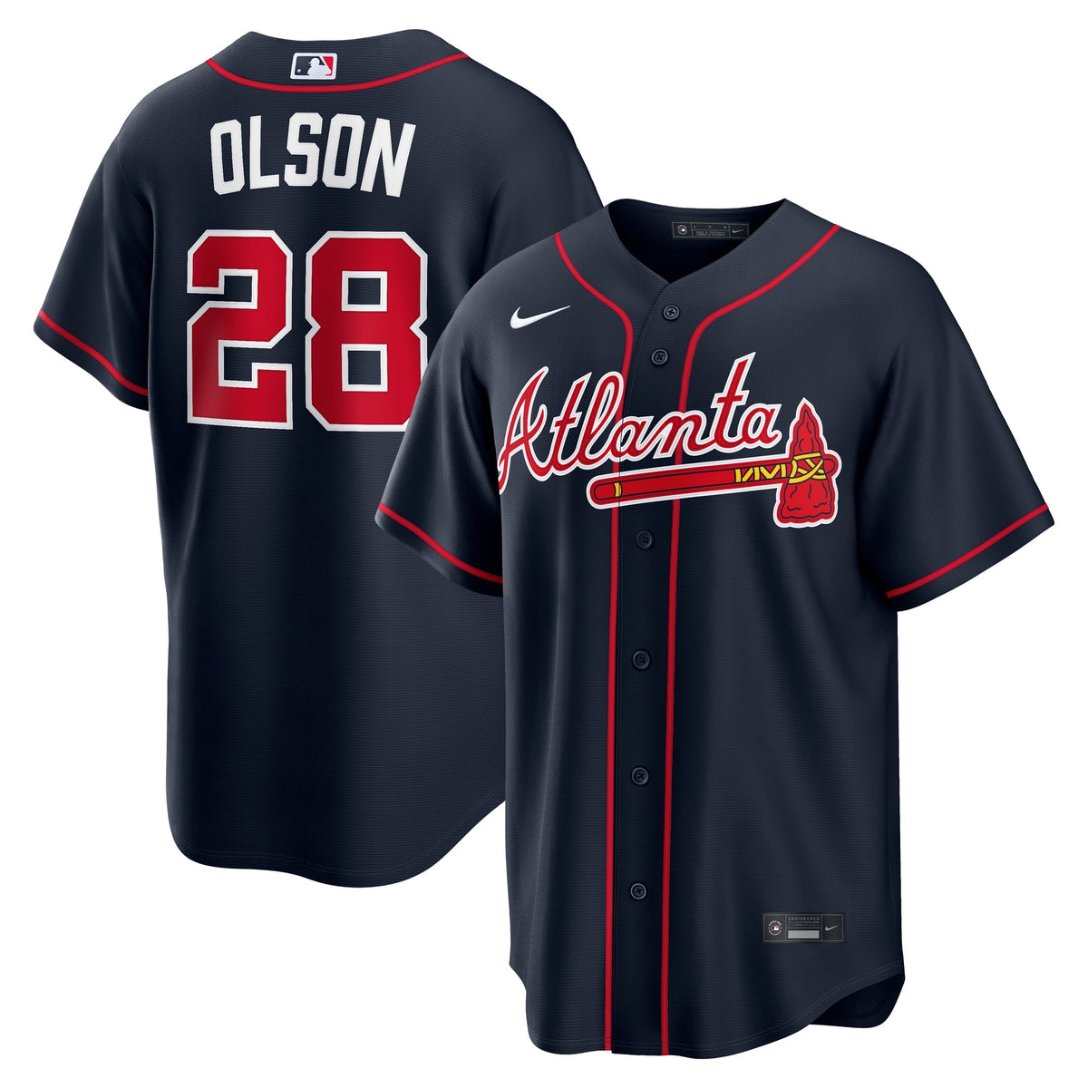 Men's Atlanta Braves Matt Olson Nike Navy Alternate Replica Jersey