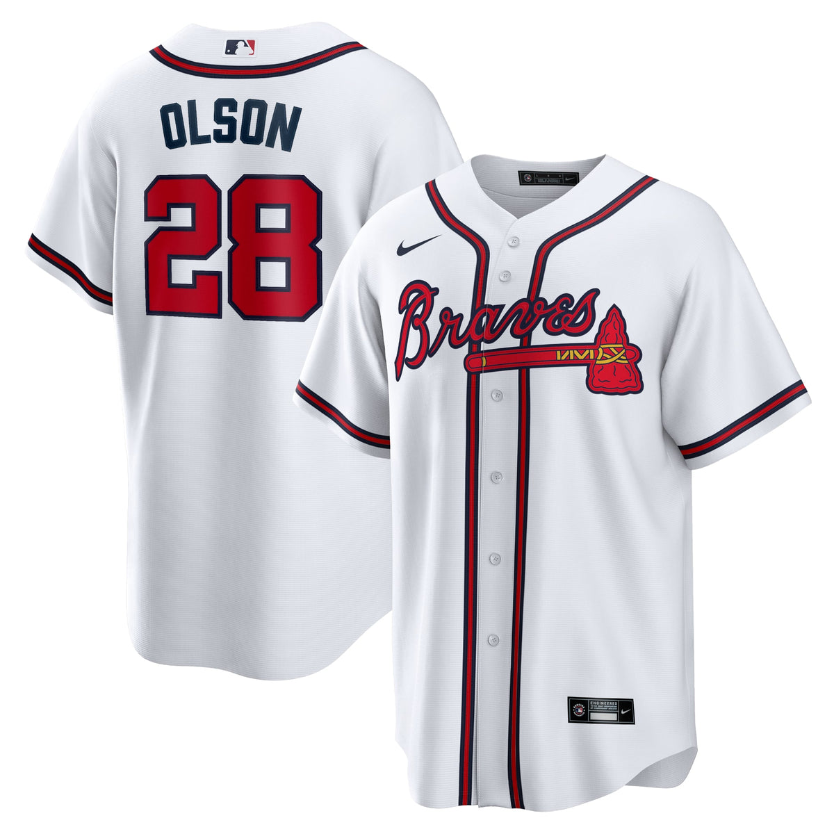 Men's Atlanta Braves Matt Olson Nike White Home Replica Player Jersey - 2