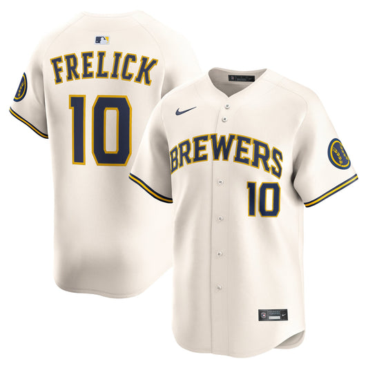 Men's Milwaukee Brewers Sal Frelick Nike Cream Home Limited Player Jersey