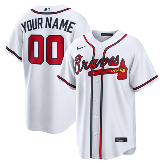 Men's Atlanta Braves Nike White Home Replica Custom Jersey