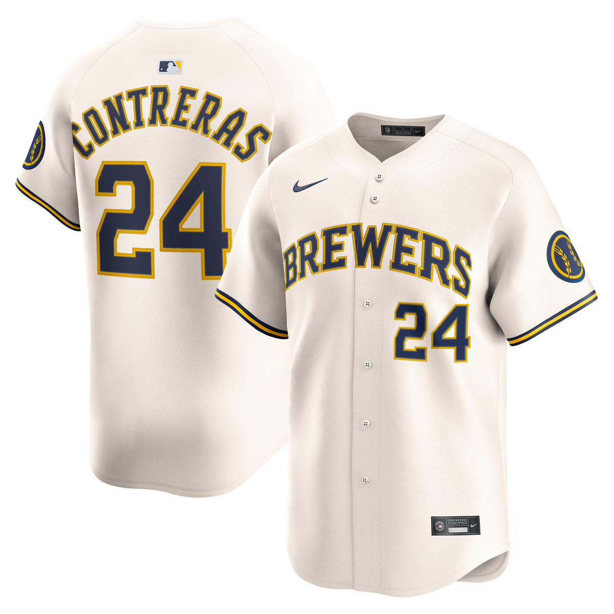 Men's Milwaukee Brewers William Contreras Nike Cream Home Limited Player Jersey - 2
