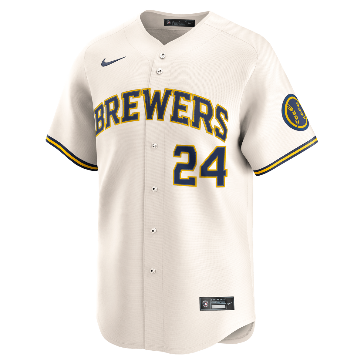 Men's Milwaukee Brewers William Contreras Nike Cream Home Limited Player Jersey - 7