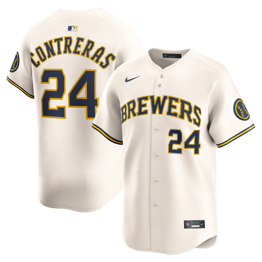 Men's Milwaukee Brewers William Contreras Nike Cream Home Limited Player Jersey