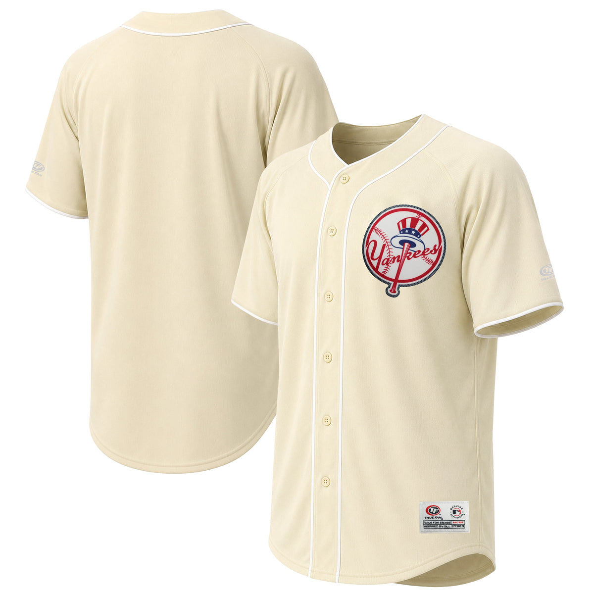 Men's New York Yankees Stitches Cream Fashion Jersey - 2