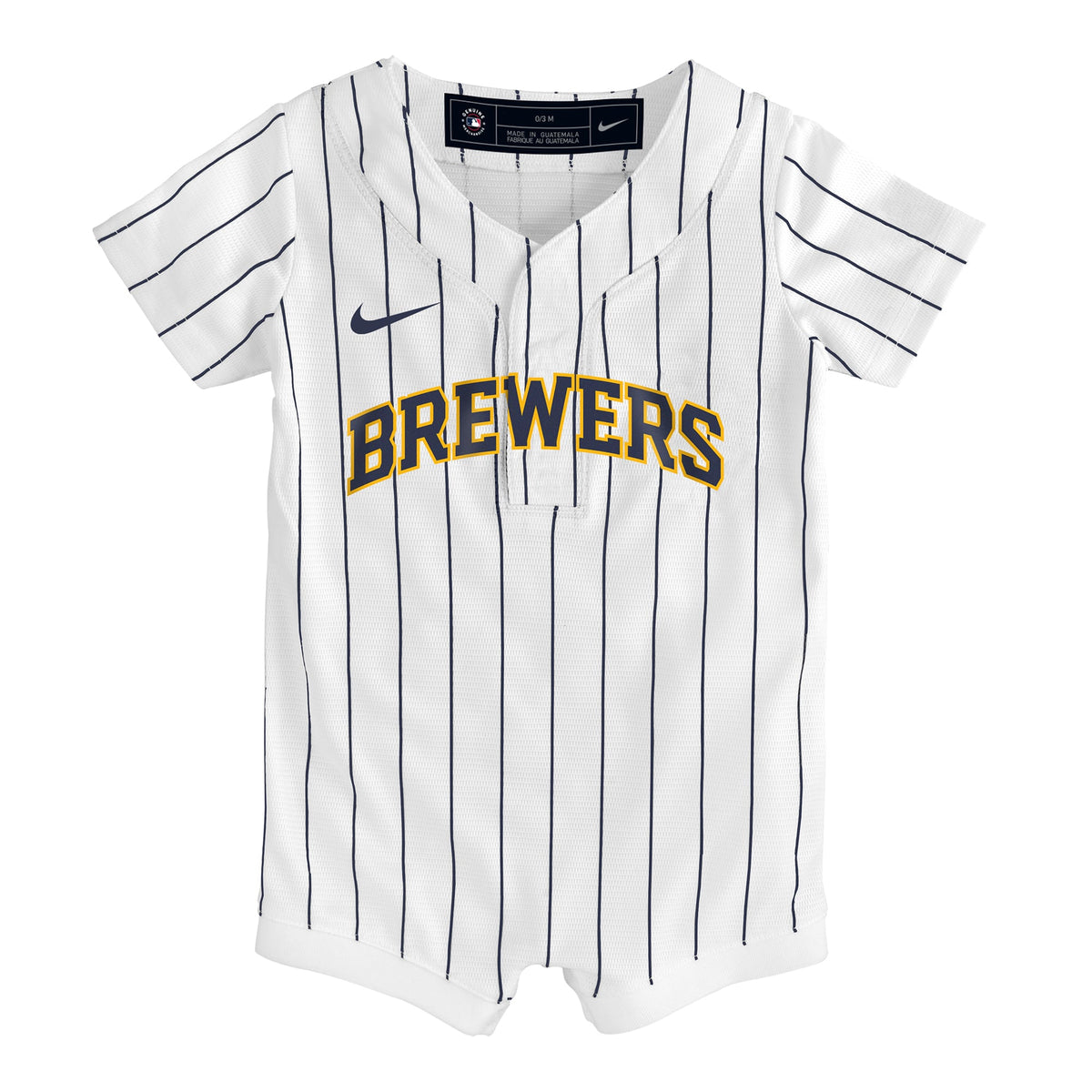 Newborn & Infant Milwaukee Brewers Nike White Alternate Replica Romper Jersey - 3