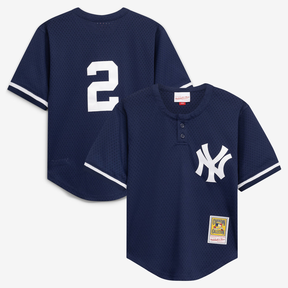 Toddler New York Yankees Derek Jeter Mitchell & Ness Navy Cooperstown Collection Mesh Batting Practice Jersey - 2