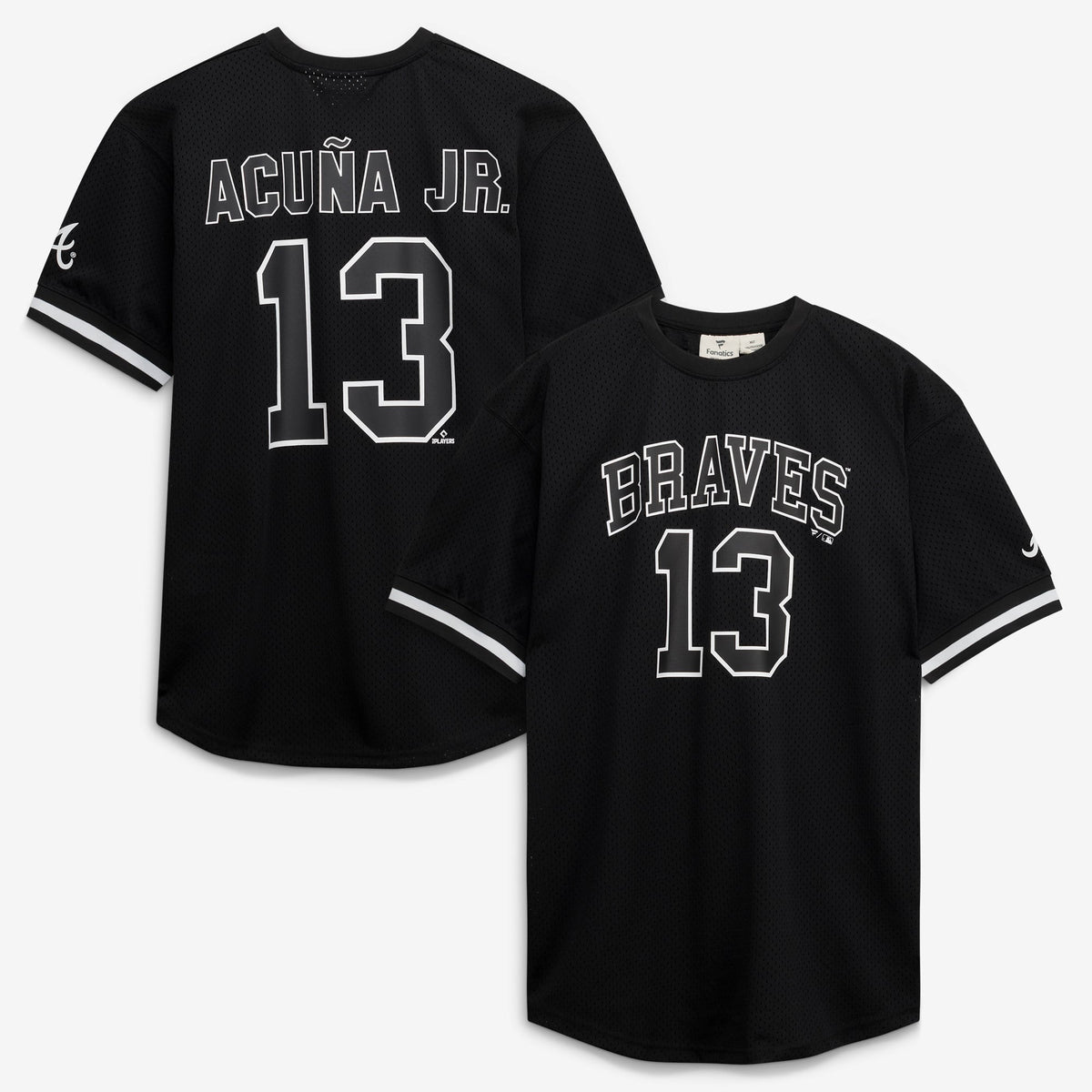 Men's Atlanta Braves Ronald Acuña Jr. Fanatics Black/White Big & Tall Heavyweight Mesh Jersey - 2