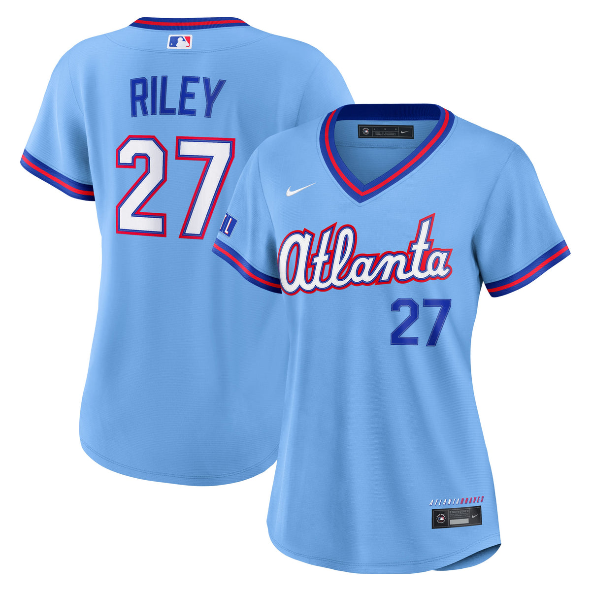 Women's Atlanta Braves Austin Riley Nike Powder Blue 2026 City Connect Stadium Jersey - 2