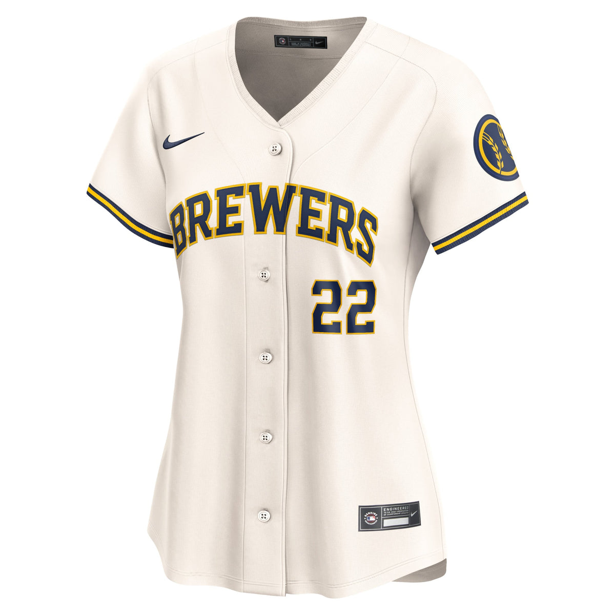 Women's Milwaukee Brewers Christian Yelich Nike Cream Home Limited Player Jersey - 3