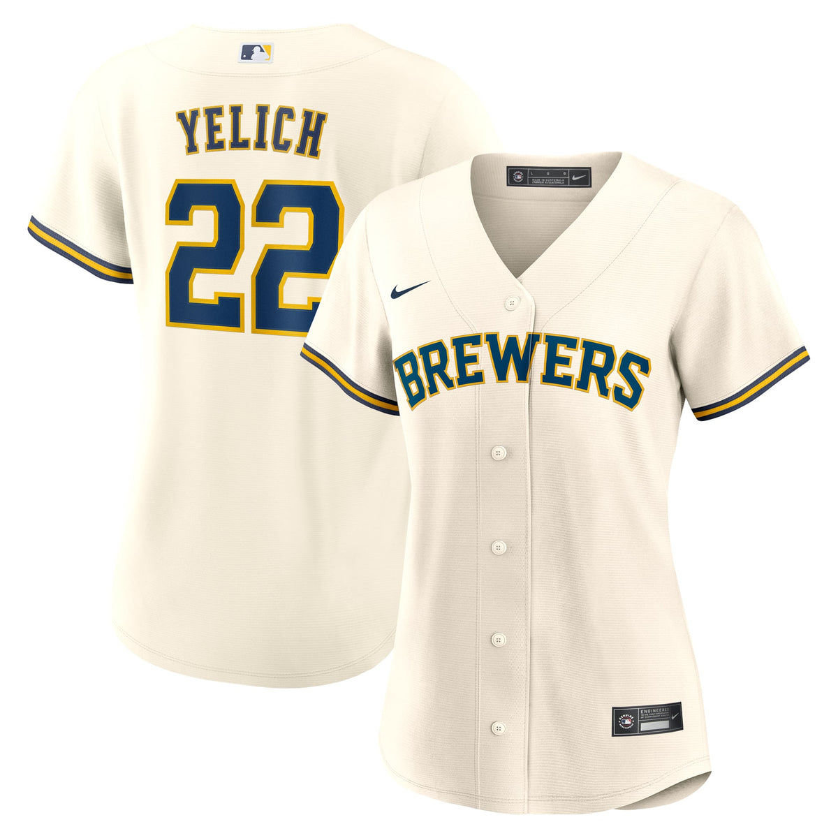 Women's Milwaukee Brewers Christian Yelich Nike White Home Replica Jersey - 2