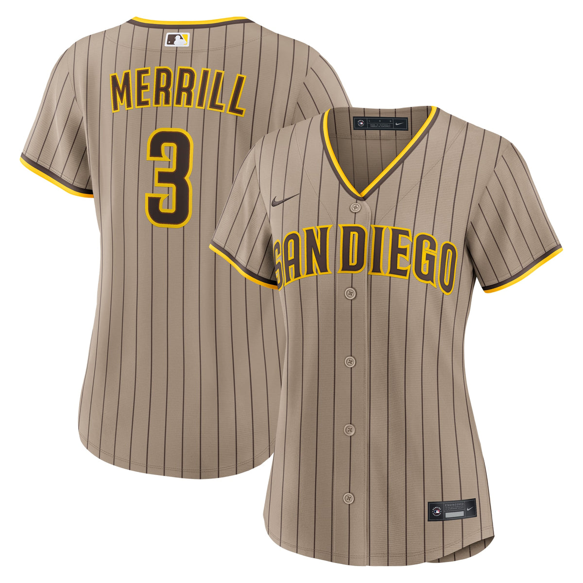 Women's San Diego Padres Jackson Merrill Nike Sand Replica Jersey - 2